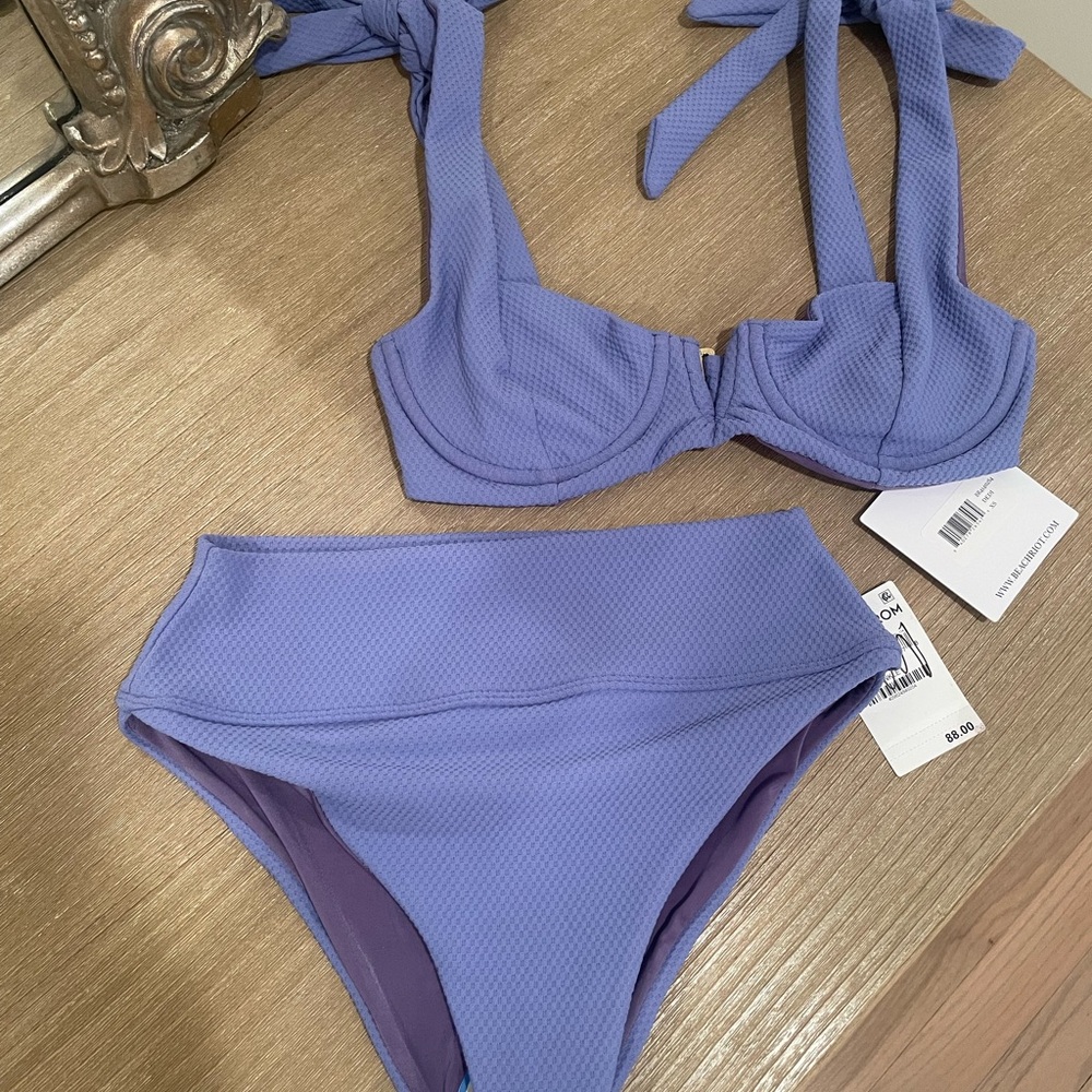 Beach Riot Periwinkle Textured Bikini